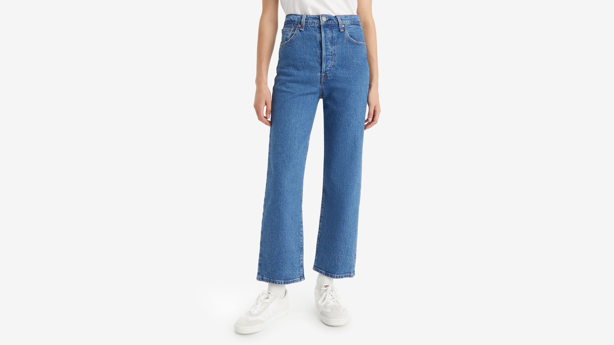 Womens Ribcage Straight Ankle Jeans | Hose