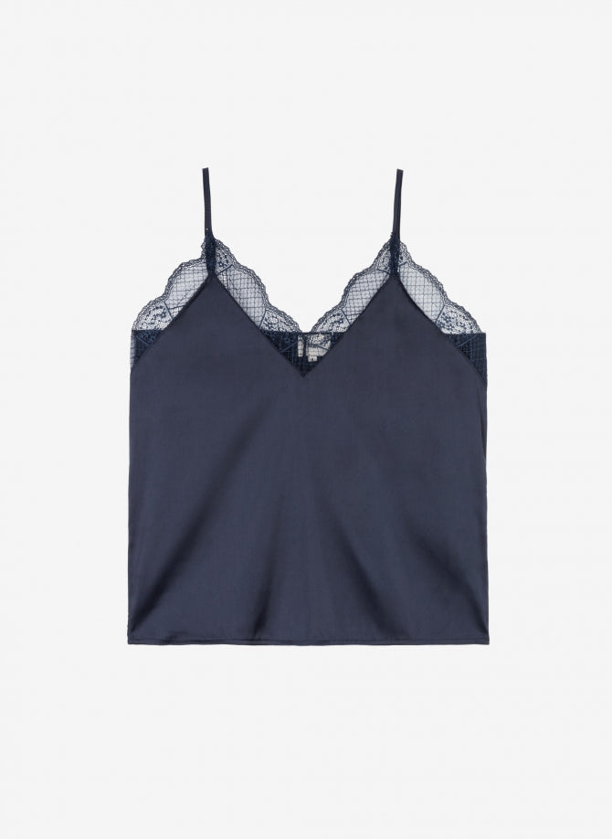 SATIN AND LACE ADELIMA TOP | Top