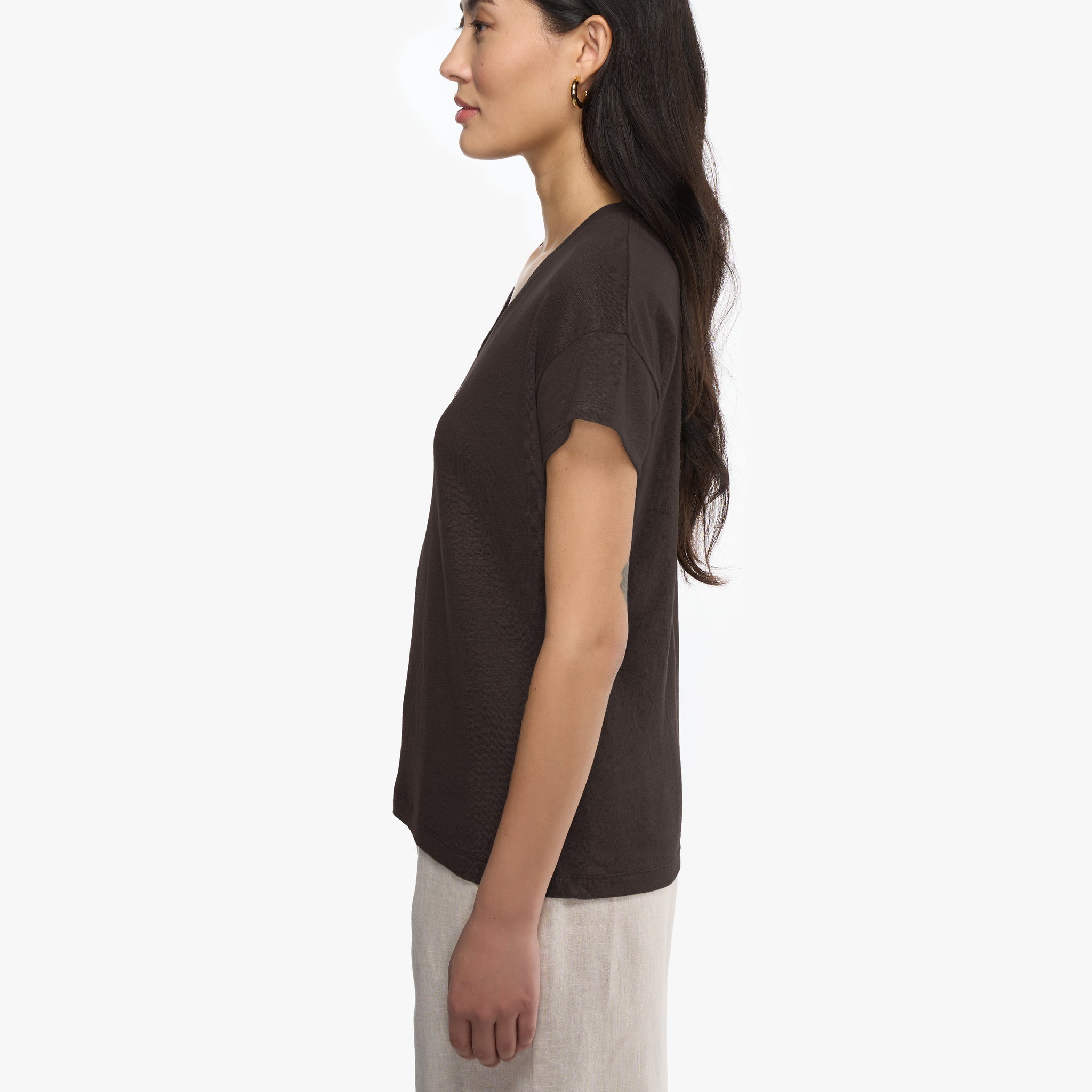 Elva solid | T-Shirt | Leinen